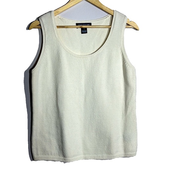 Jones New York Sleeveless Tank Women’s Sweater Ivory/Cream Size Large - Picture 1 of 5